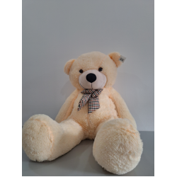 Плишано мече со машна 120 цм беж