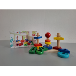 Едукативна дрвена играчка - Кули од форми JT-001-09