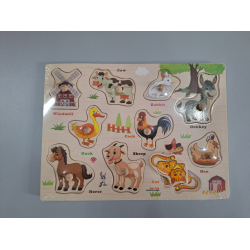 Едукативна дрвена играчка - Сложувалка фарма  ЈТ-001-26