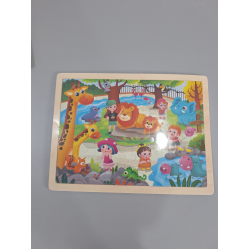 Едукативна дрвена играчка - Сложувалка со животни 48 пар.  ЈТ-001-14