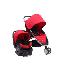 Количка за бебиња Britax Travel System B-agile со седиште за во автомобил B-safe црвена