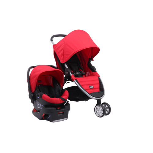 Количка за бебиња Britax Travel System B-agile со седиште за во автомобил B-safe црвена