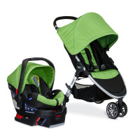 Количка за бебиња Britax Travel System B-agile со седиште за во автомобил B-safe зелена